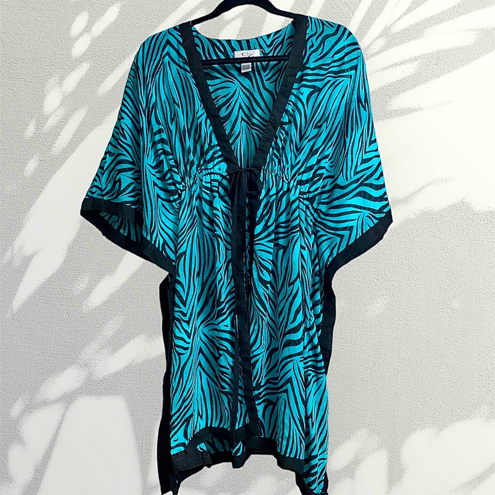 Sheer zebra print beach cover up